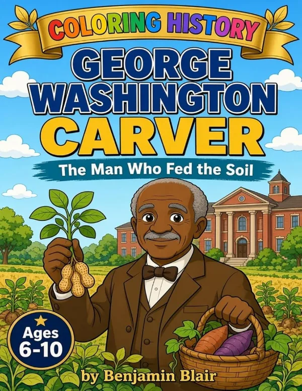 Coloring History book cover: George Washington Carver, The Man Who Fed the Soil